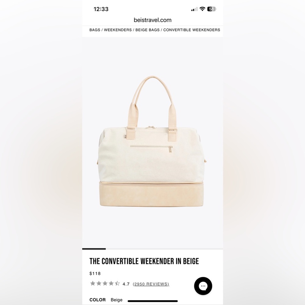 The Convertible Weekender in Beige